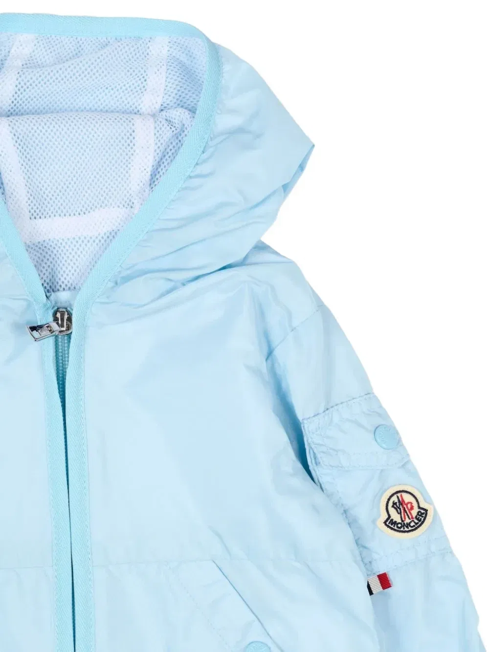 Куртка с капюшоном и карманами Moncler Enfant, синий — фото 3
