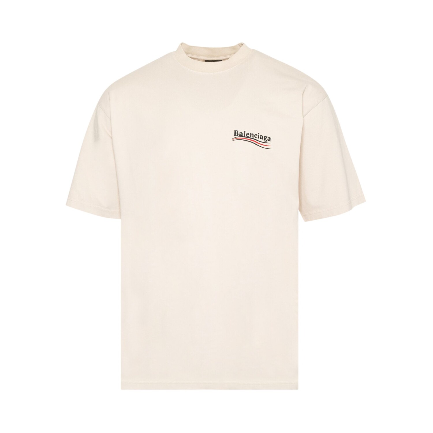 

Футболка большого кроя Balenciaga Светло-бежевый/белый