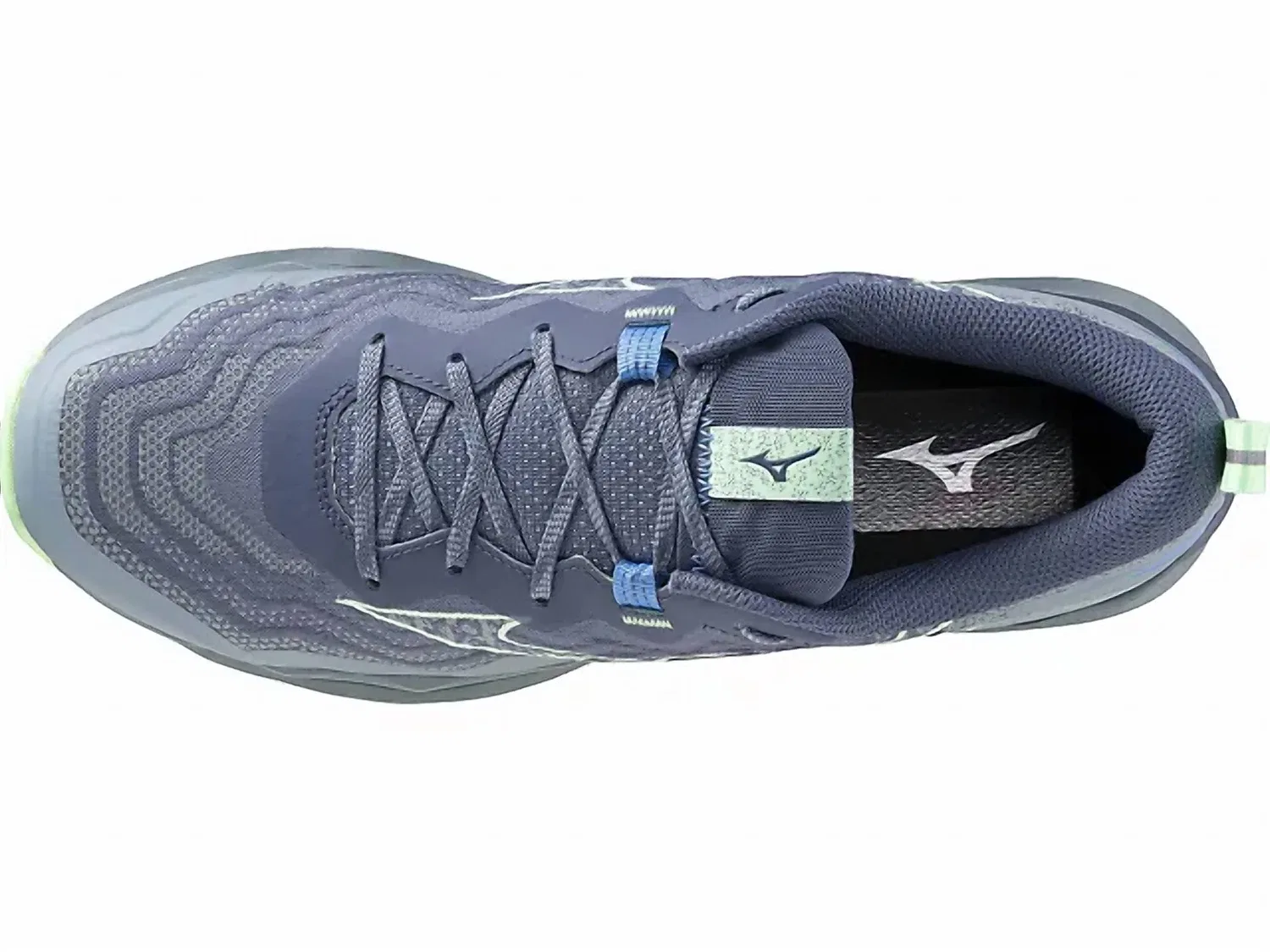 MIZUNO Мужские кроссовки для трейлраннинга Daichi 9 в винтажном индиго-нео-мятном цвете — фото 3
