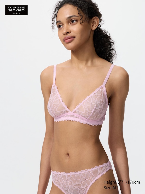 

Бюстгальтер без косточек с плоским цветочным кружевом Uniqlo, 11 pink