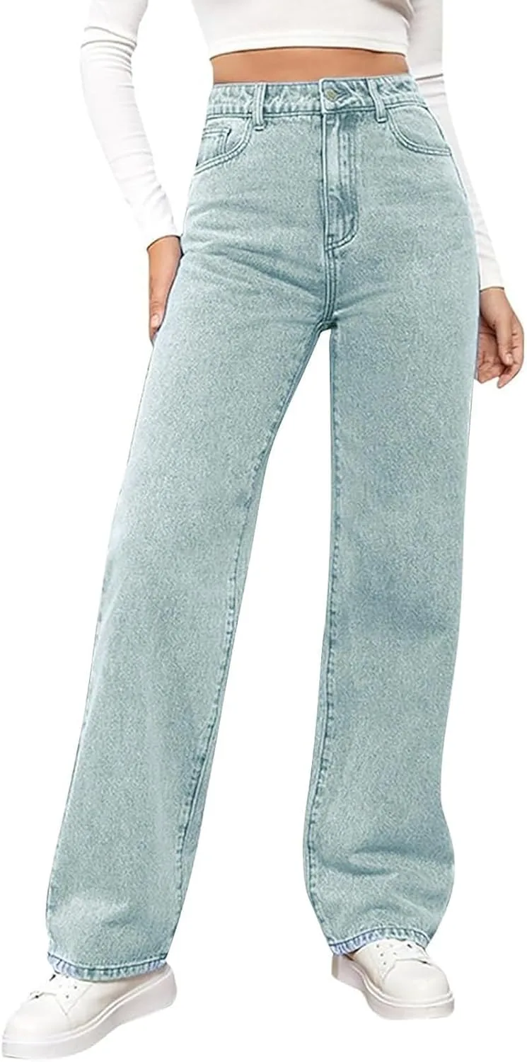 

Джинсы Plus Size для женщин 2025 Y2k деним высокие широкие бойфренды с карманами