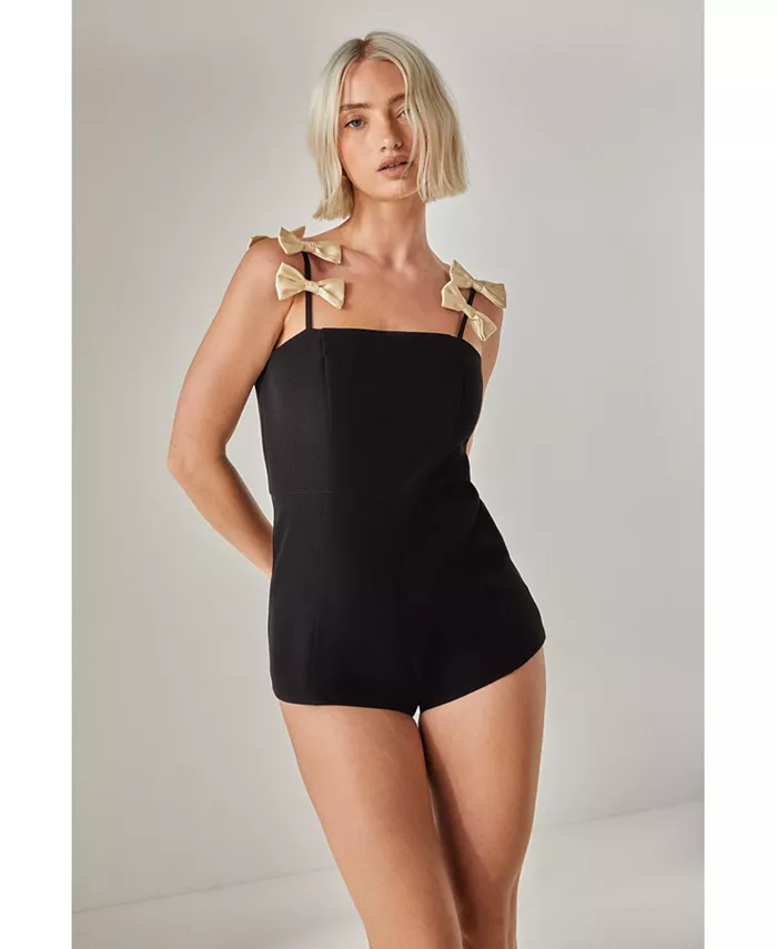 

Женский комбинезон с контрастным бантом Nasty Gal, черный