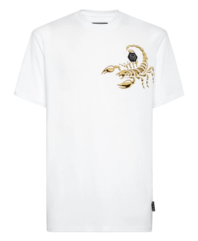 

Футболка с круглым вырезом и изображением скорпиона Philipp Plein, белый