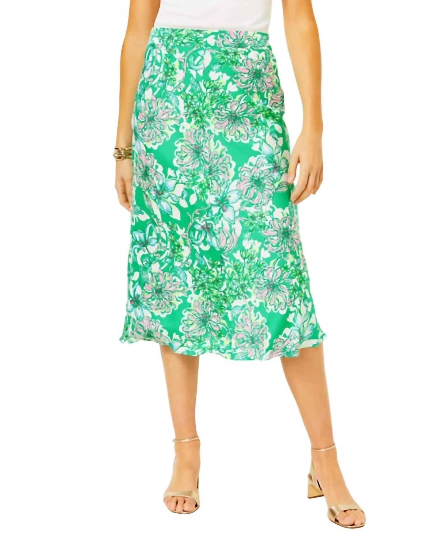 

Юбка миди Rennox в цвету мяты Lilly Pulitzer, цвет spearmint blossom views