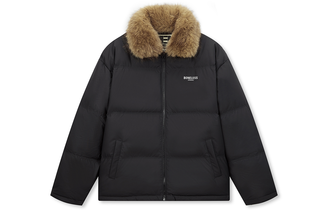 

Пуховая куртка унисекс средней толщины Boneless, черный[regular]detachable fur collar