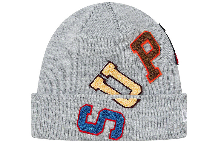 

Шапка Supreme New Era с цветным логотипом, серый