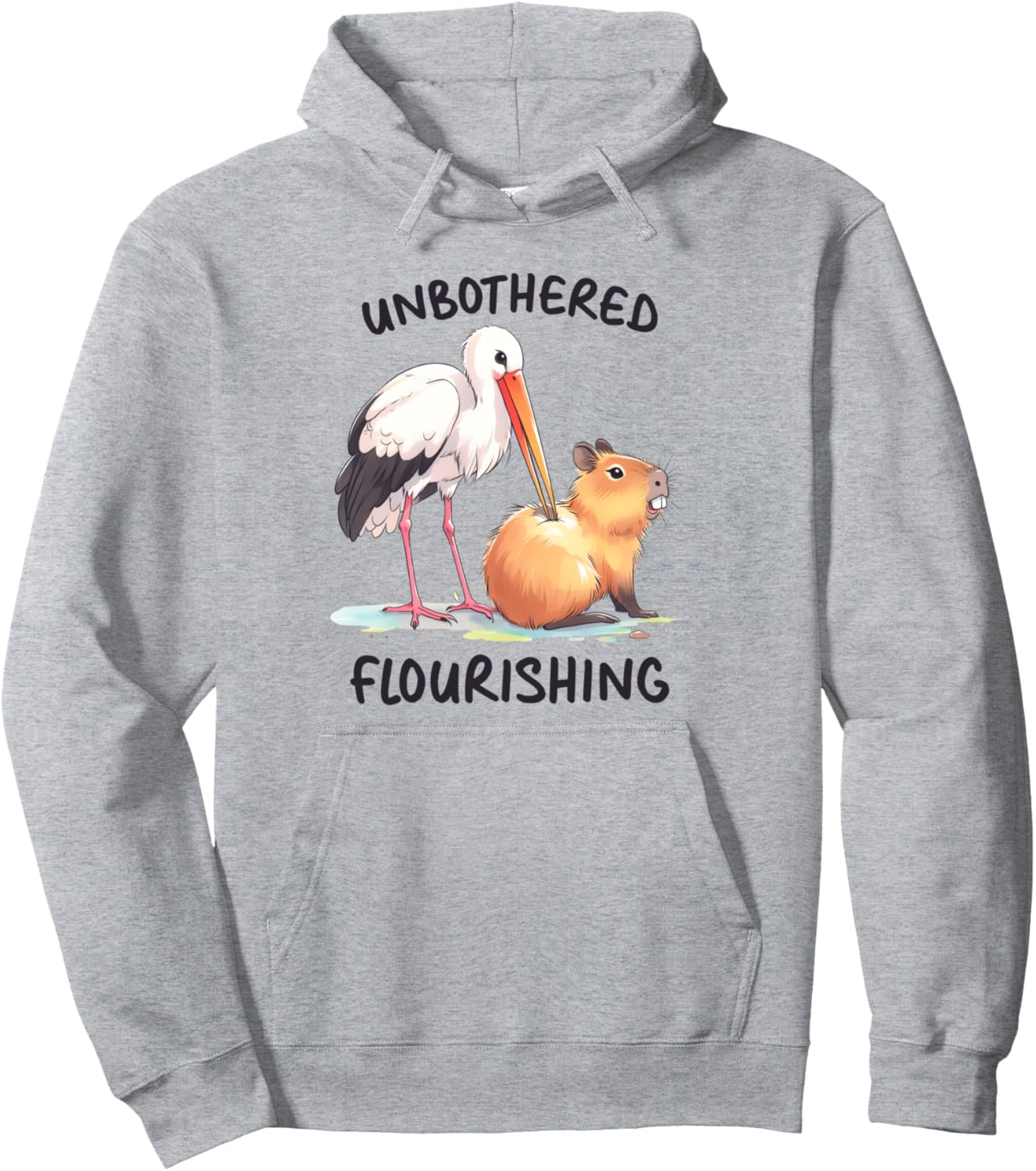 

Забавная толстовка с изображением капибары, пеликана и иронии и безразличия к процветанию Capybara Tees Nyc, серый