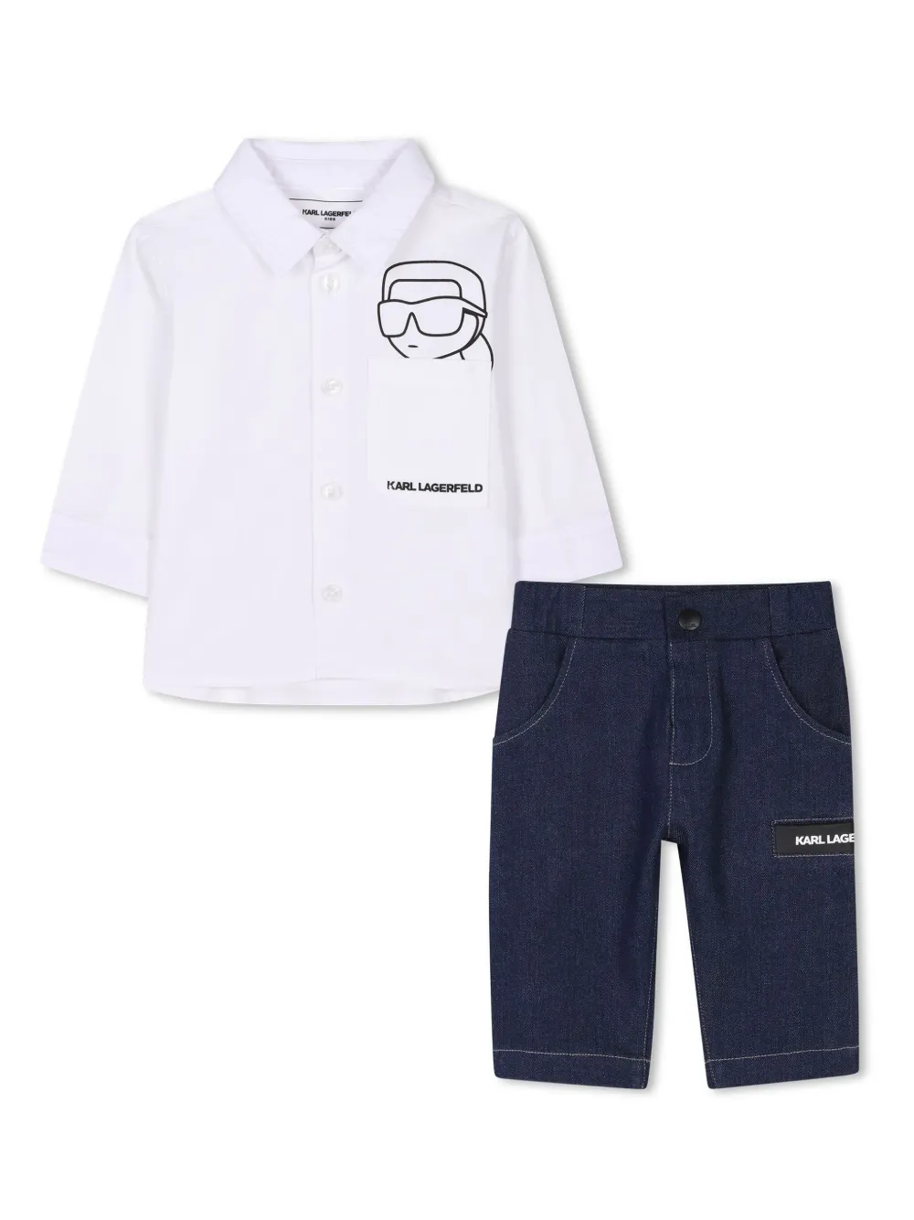 

Комплект Ikonik Karl из топа и брюк KARL LAGERFELD KIDS, синий