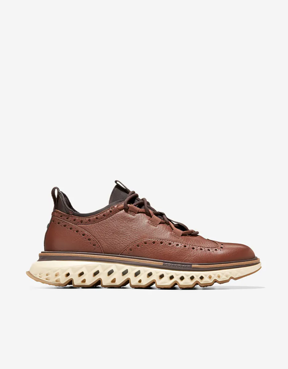 

Мужские классические кожаные кеды с деталями в стиле броги Cole Haan, коричневый