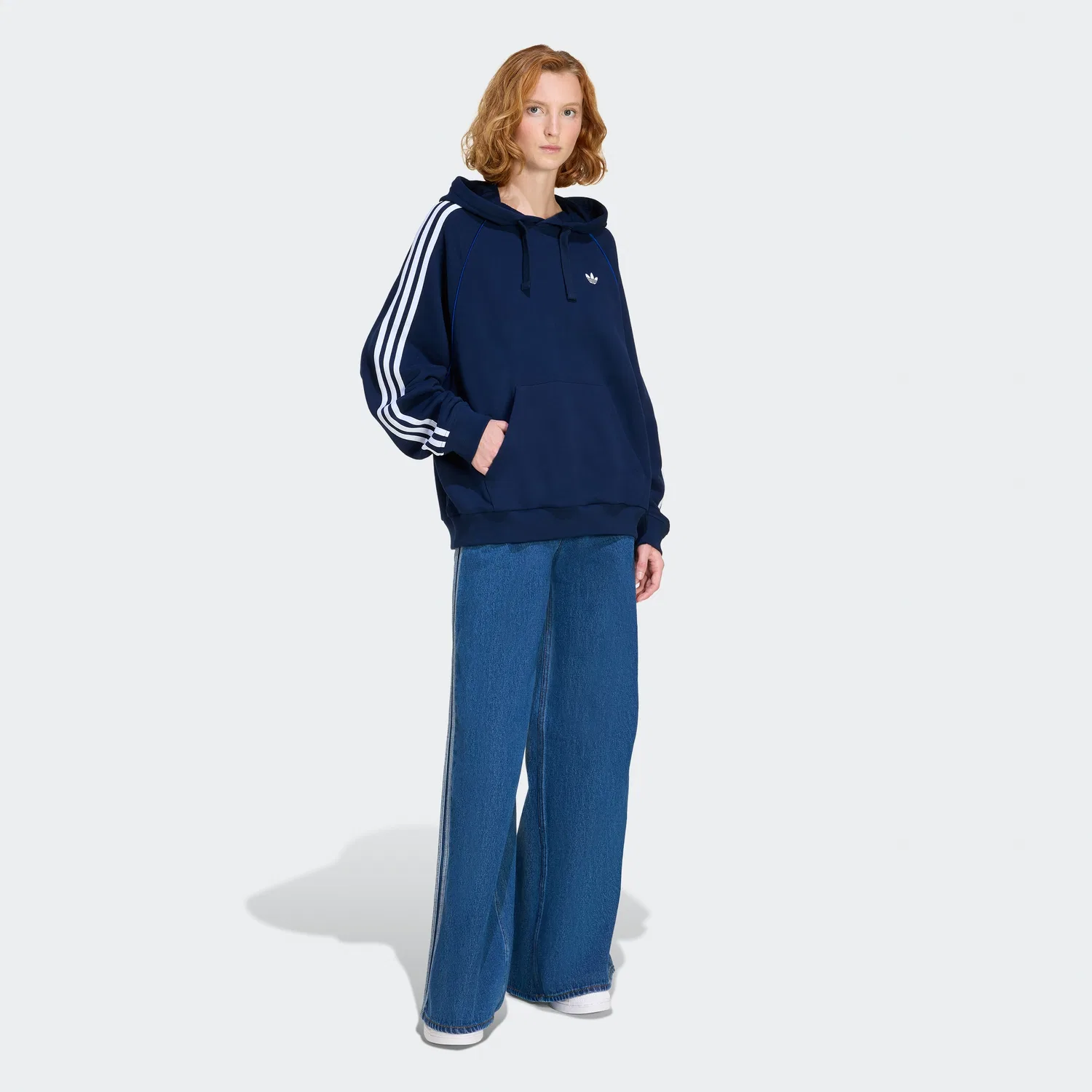 Женское худи SST тёмно-синее от Adidas — фото 3