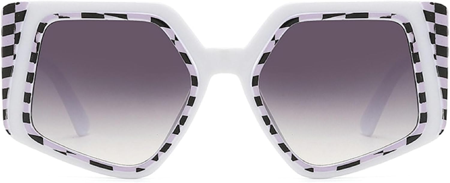 

Большие квадратные солнцезащитные очки в стиле панк для женщин, крупная оправа, 2024 год, роскошные многоугольные солнцезащитные очки для женщин, винтажные очки, защита от ультрафиолета UV400 N47 mincl, White