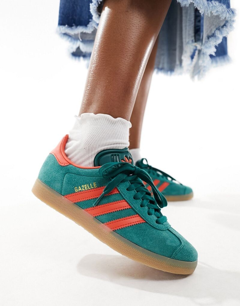 

Зеленые и красные кроссовки adidas Gazelle, Красный, Зеленые и красные кроссовки adidas Gazelle