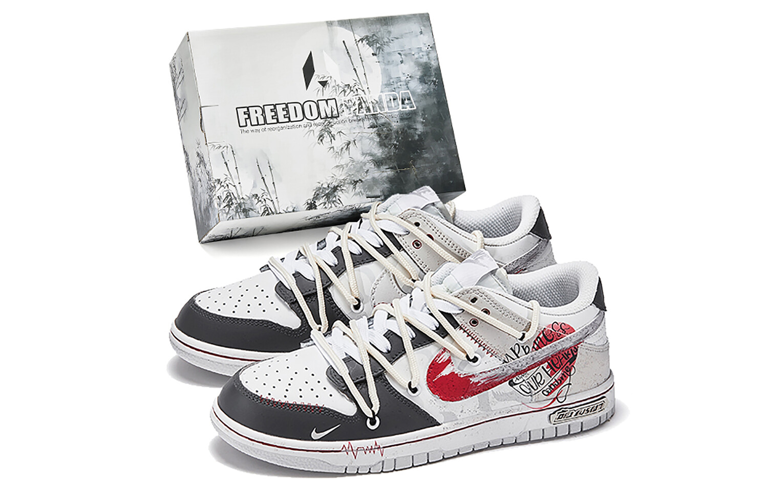 

Кроссовки Nike Dunk Skateboarding Shoes Men Low-top Grey/black, серый/черный