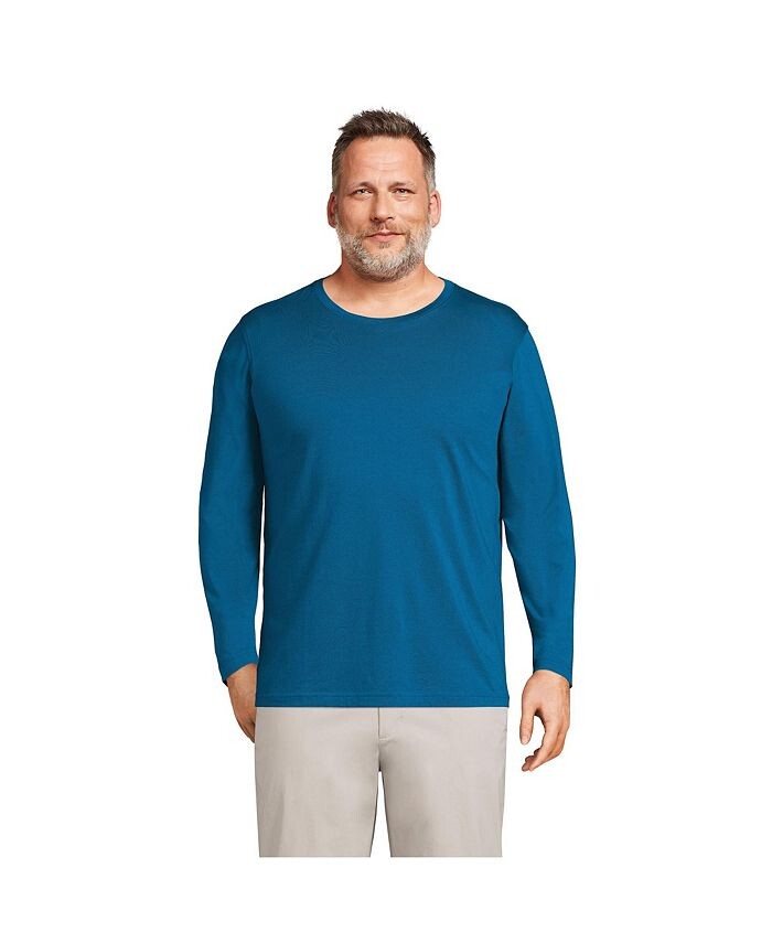 

Мужская футболка Supima с длинными рукавами Lands' End, цвет Baltic teal