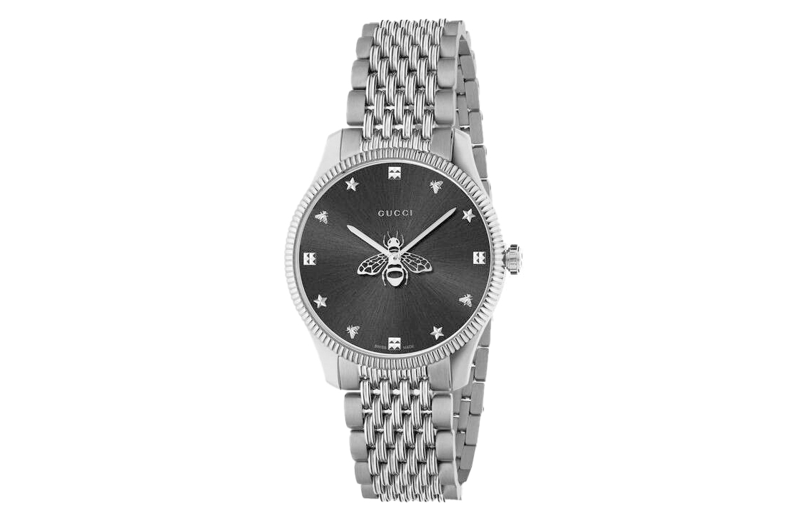 

GUCCI Часы G Timeless Collection Wrist Watch Quartz Movement Stainless Steel Watchband Black Dial Unisex