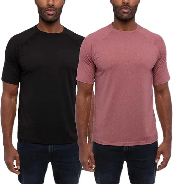 Футболка мужская активная, 2 шт., Black Solid/Burgundy Heather