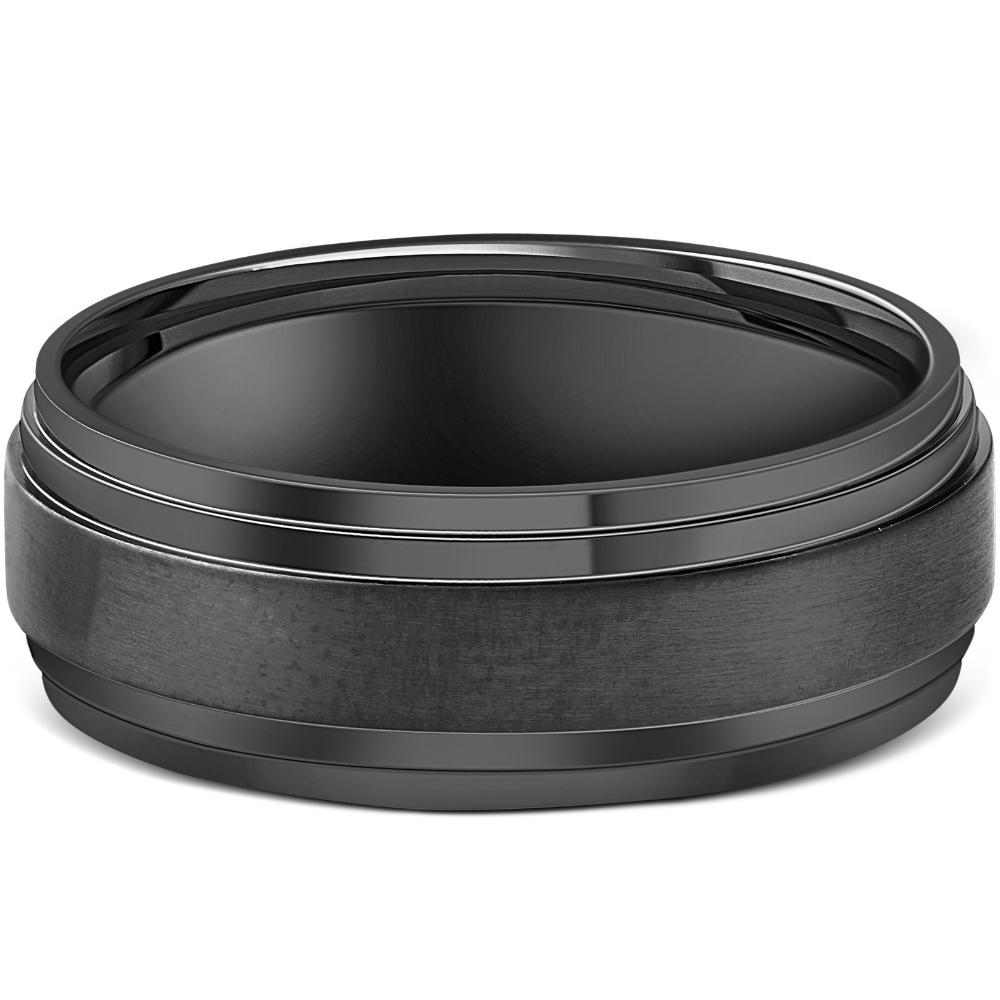 

Мужское обручальное кольцо из титана 9 мм, черного цвета, удобная посадка, матовый, размер на выбор Pompeii2, Titanium