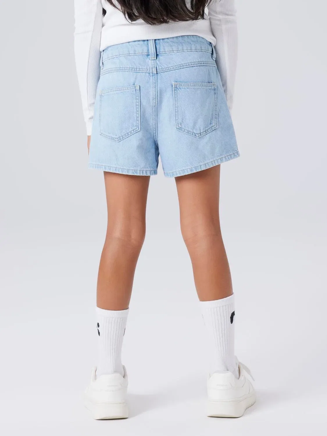Шорты джинсовые с высокой талией Name it, light blue denim — фото 4