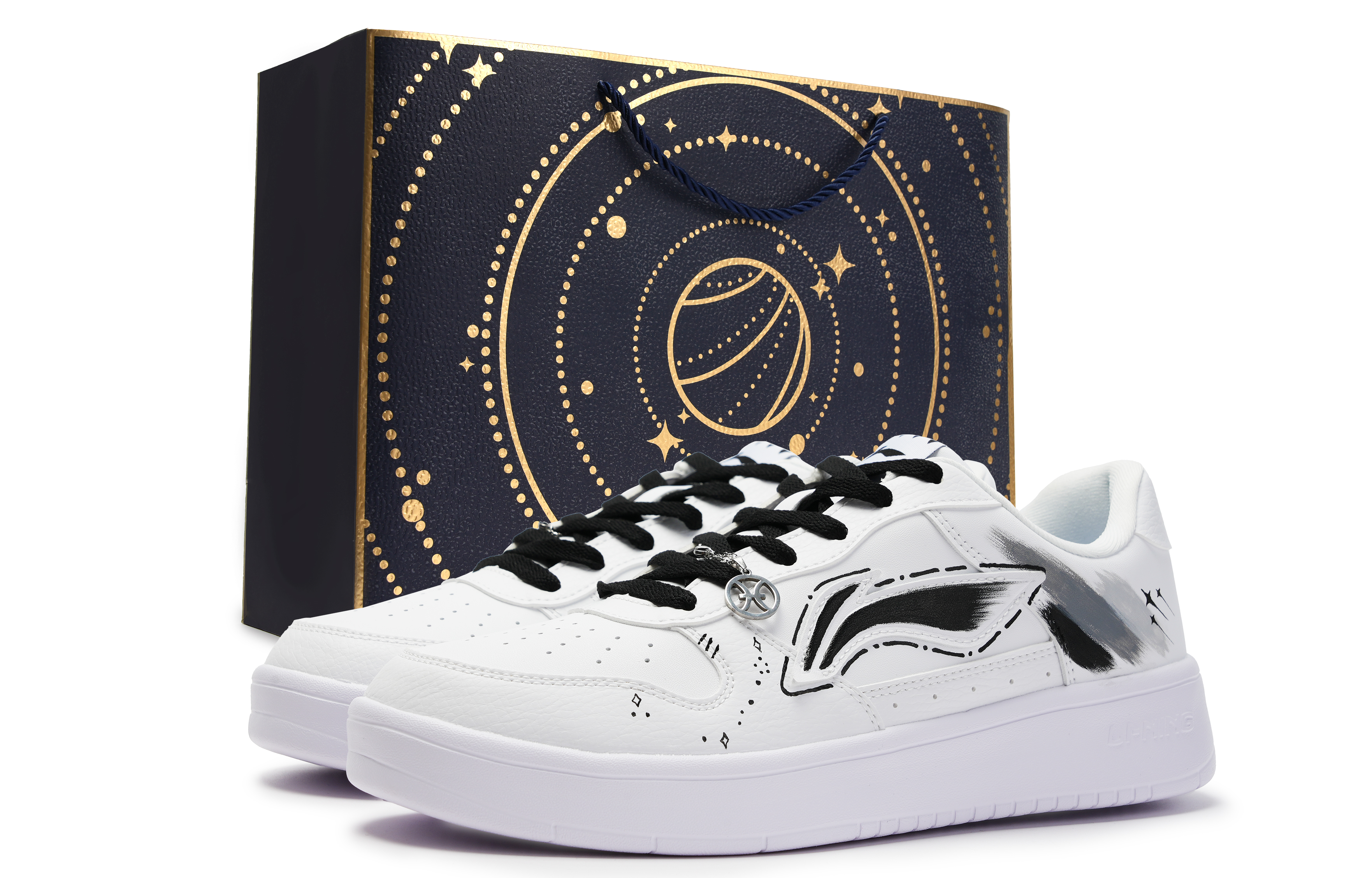 

Li-Ning Floating Boat легкие, дышащие и нескользящие низкие кроссовки для скейтбординга Unisex, double fish ink dream