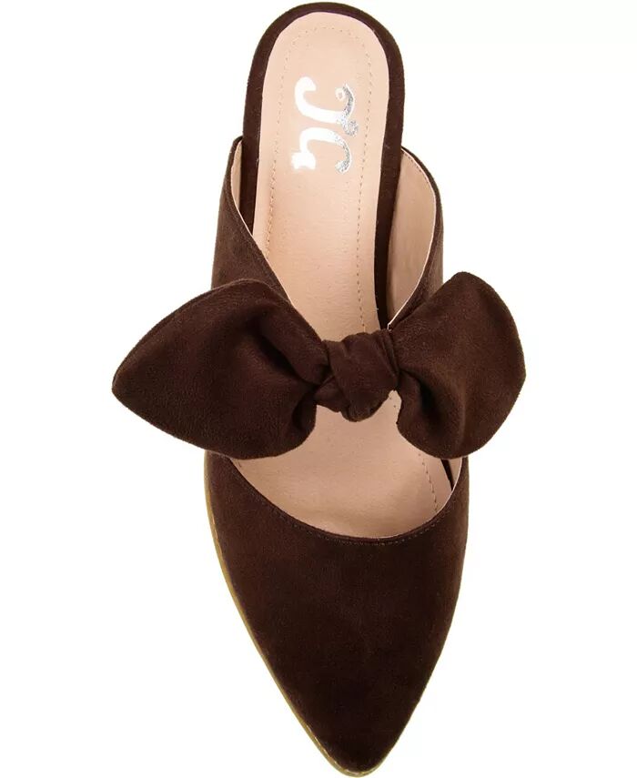 Женские мюли Telulah Bow Slip On Flat Journee Collection, коричневый — фото 4