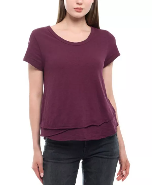 

Футболка с коротким рукавом и имитацией многослойности Wilt Clothing, фиолетовый