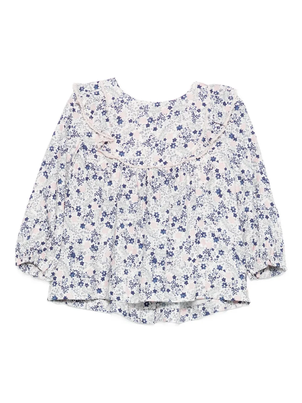 

Блузка с цветочным принтом и рюшами Tartine Et Chocolat, синий