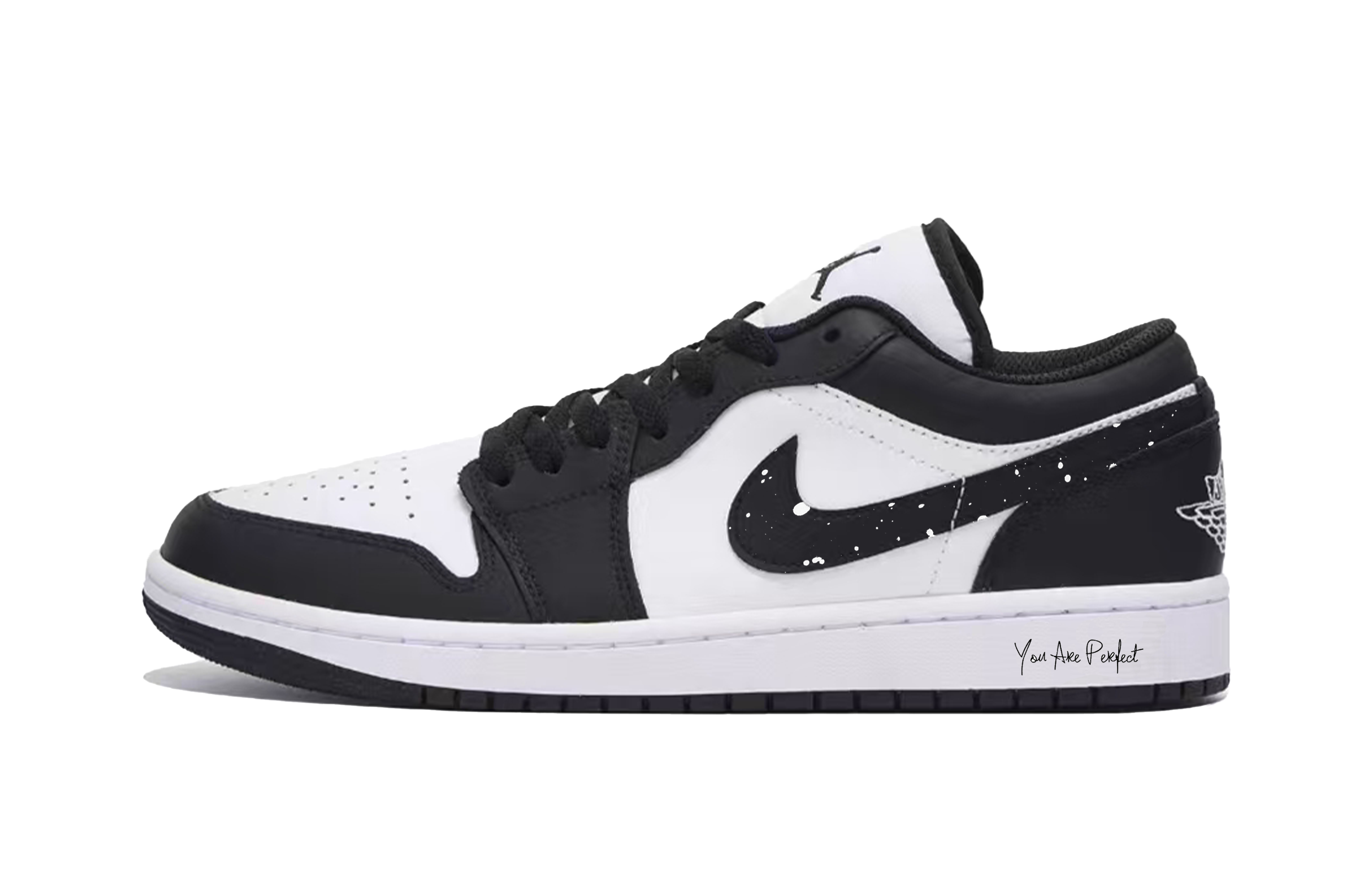 

Jordan Баскетбольные кроссовки Air 1 Panda Shock Absorbers Low Top Vintage, мужские, черно-белые