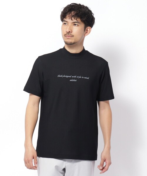 

Футболка с высоким воротником, вафельная ткань Adabat, черный