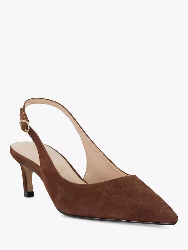 Туфли-лодочки Dune Celinna Suede Heeled Slingback Pointed, цвет chestnut — фото 3