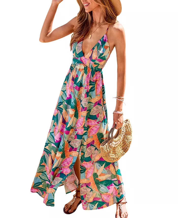 

Женское пляжное платье макси Dreamy Blossom с абстрактным принтом Cupshe, мультиколор