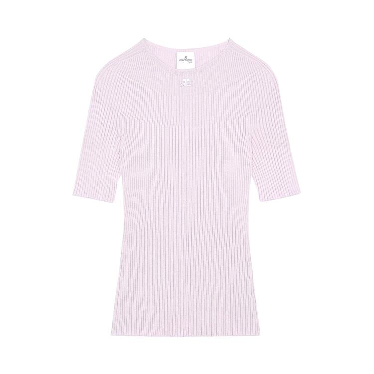 

Свитер Courrèges Solar Short-Sleeve Light Rib Sweater Mist, розовый