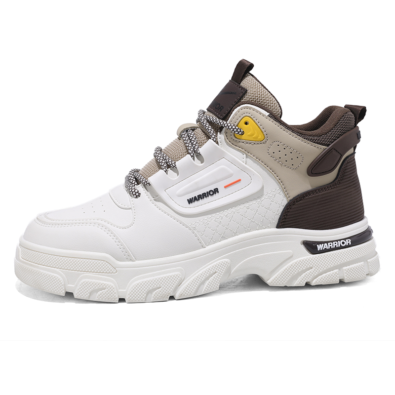 

Warrior Slip Resistant Abrasion Resistant Shock Absorbers Высокие повседневные туфли мужские, черно-белые