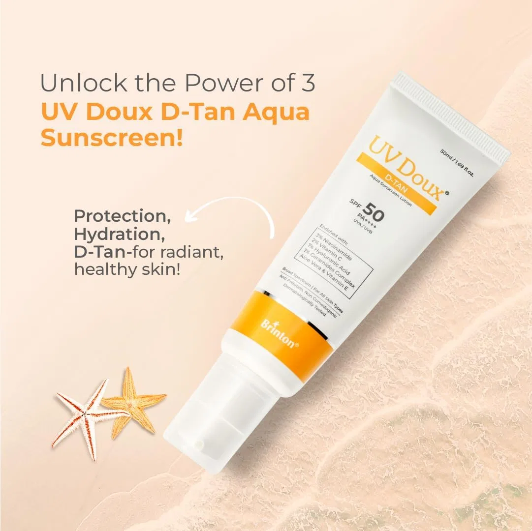 Солнцезащитный крем D-Tan Aqua SPF 50 PA++++ от UV Doux Brinton — фото 2