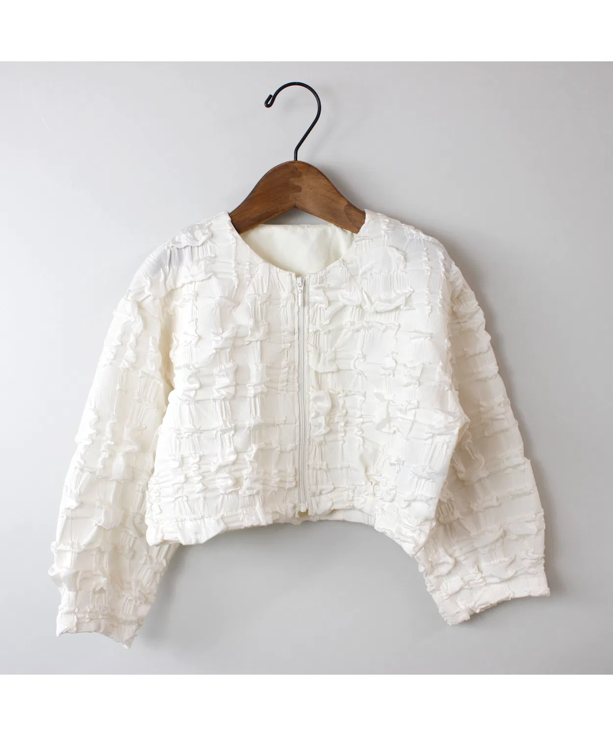 Жакет из жаккарда с пузырчатой клеткой, бренд maarook, черный — фото 4