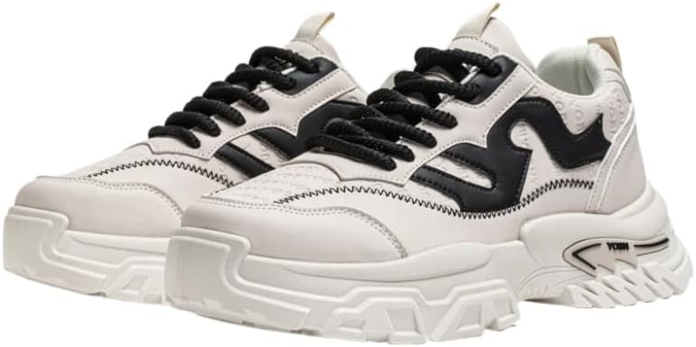 

Мужские спортивные кроссовки большого размера с легкой конструкцией и толстой подошвой. Модные, удобные и повседневные. Шнуровка. Противоскользящие и долговечные. Подходят для всех сезонов Clolinde, белый/черный