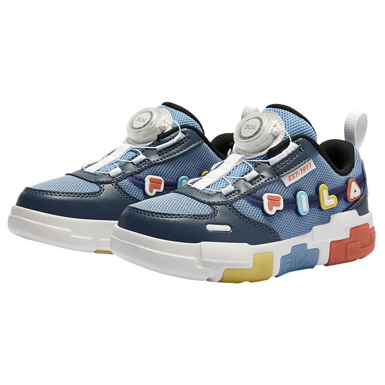 Детские тренировочные кроссовки BOA для дошкольников FILA KIDS, синий/белый — фото 3