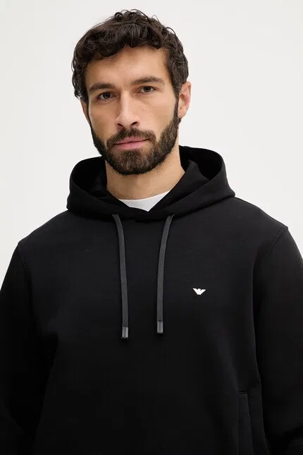 Худи Emporio Armani, черный — фото 4