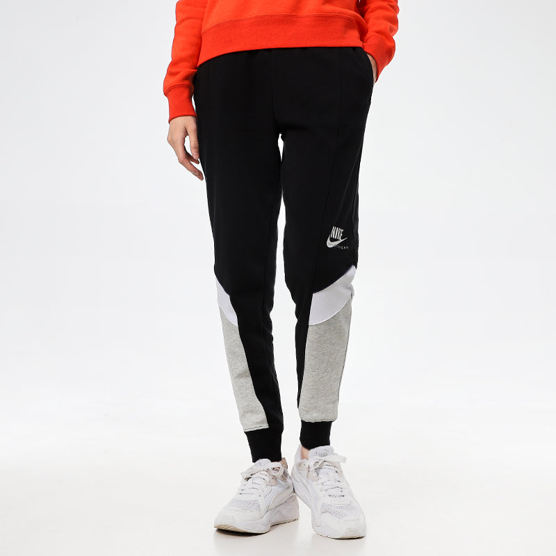 Спортивные брюки (WMNS) Nike Nsw heritage jgger Flc Colorblock Casual Sports Splicing Bundle Feet Knit Long Pants/Trousers Black CZ8609-010 — фото 3