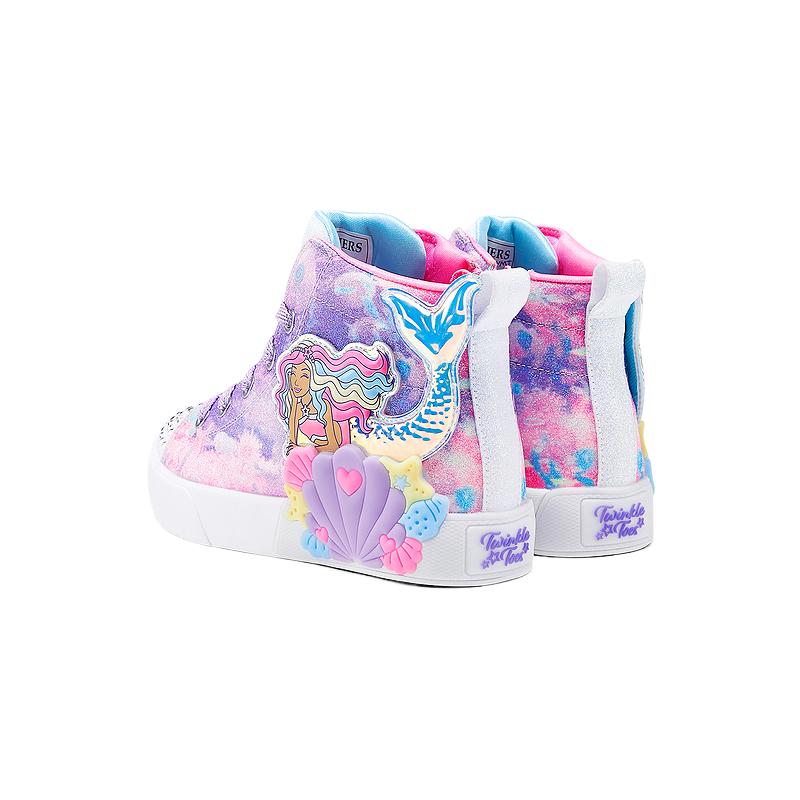 Skechers Kids Скользоустойчивые легкие амортизирующие кроссовки Mid top для скейтбординга Kids' Lavender/Multicolor Kids' — фото 3