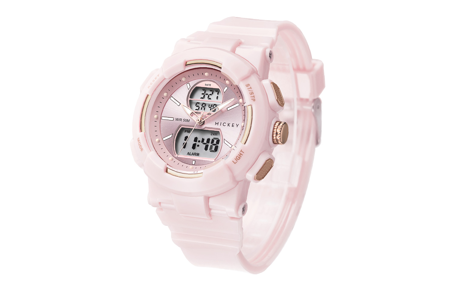 

Disney Часы Mickey Series Electronic Movement TPU Strap Watch Unisex Pink Watch Dial