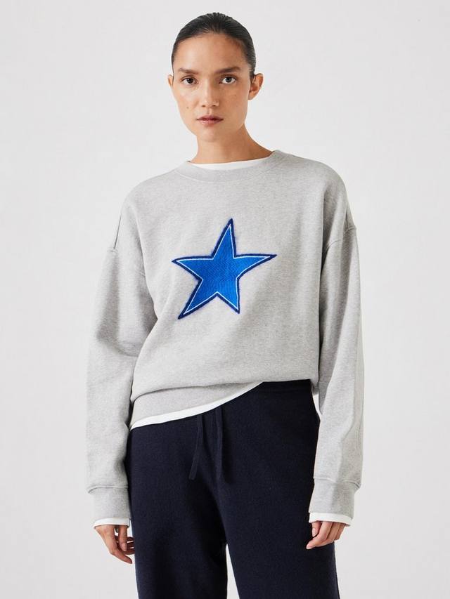 

Вышитые звезды из хлопка толстовка HUSH, цвет Grey Marl