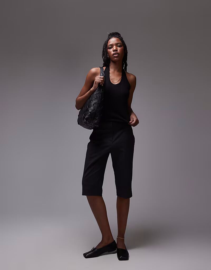 

Топ Topshop с резинкой на шее черного цвета