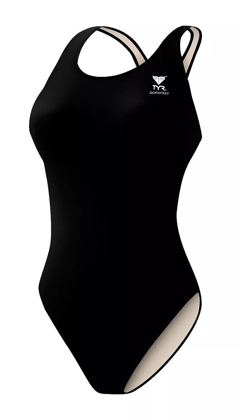

Женский однотонный купальник-майка Tyr из полиэстера Durafast Maxback, черный