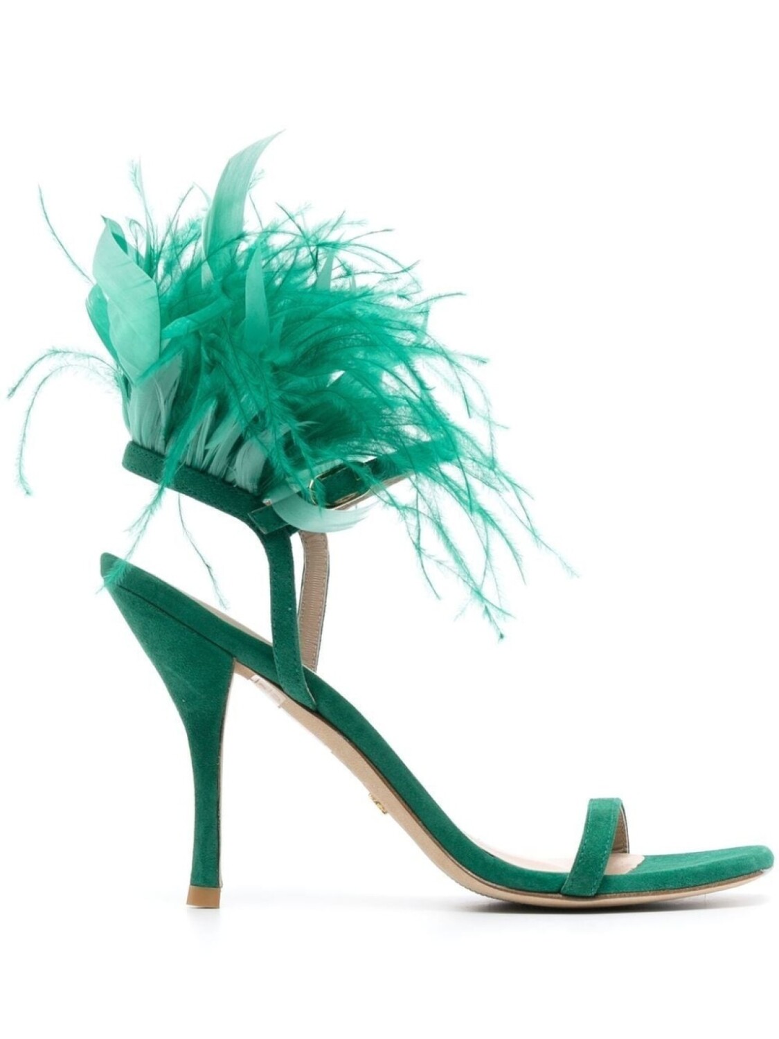 

Stuart Weitzman босоножки Plume 100 с перьями, зеленый