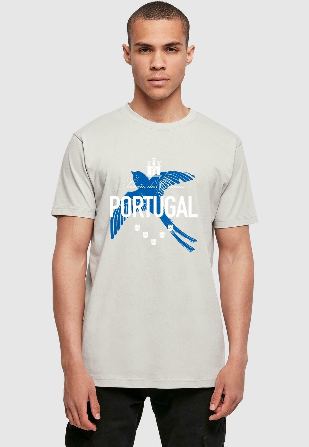 

Футболка с принтом PORTUGUESE SWALLOW Mister Tee, светло-серый
