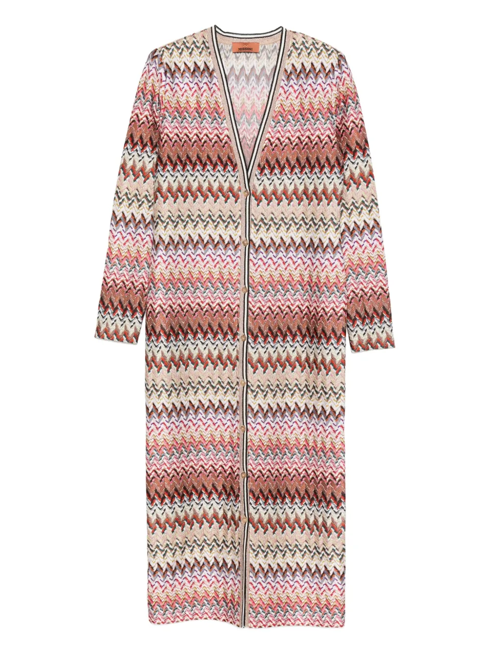 

Кардиган-пальто с зигзагообразным узором Missoni, розовый