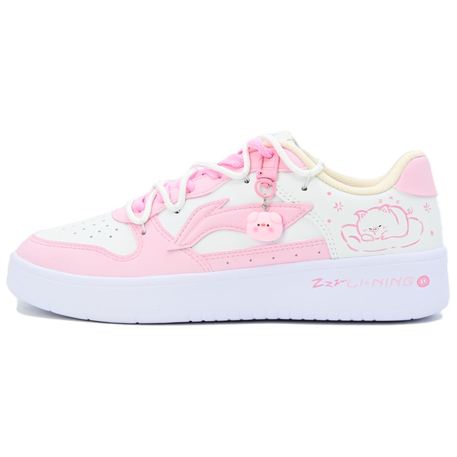 

Кеды, обувь для скейтборда Pontoon Boats Unisex Low-Top White/Pink Lining