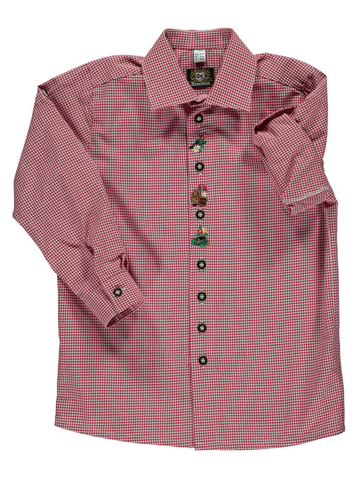 

Детская традиционная рубашка Самку темно-красного цвета OS-Trachten