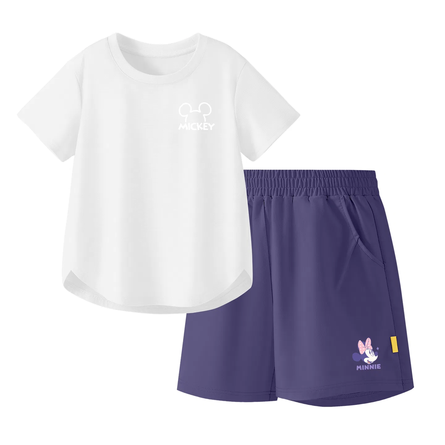 Детский спортивный костюм Casual Sportswear 2 Piece Set Disney, Thick Board Di Line K Mist White+Dini Knot K_Bottom Right Mulberry Purple