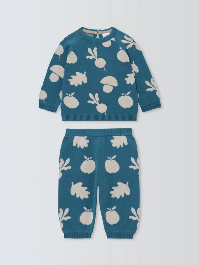 

Детский комплект из вязаного джемпера и леггинс с осенними фруктами John Lewis, Blue